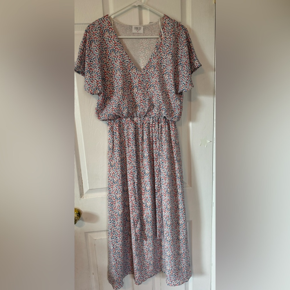 Floral Ankle Length Casula Dress with POCKETS!